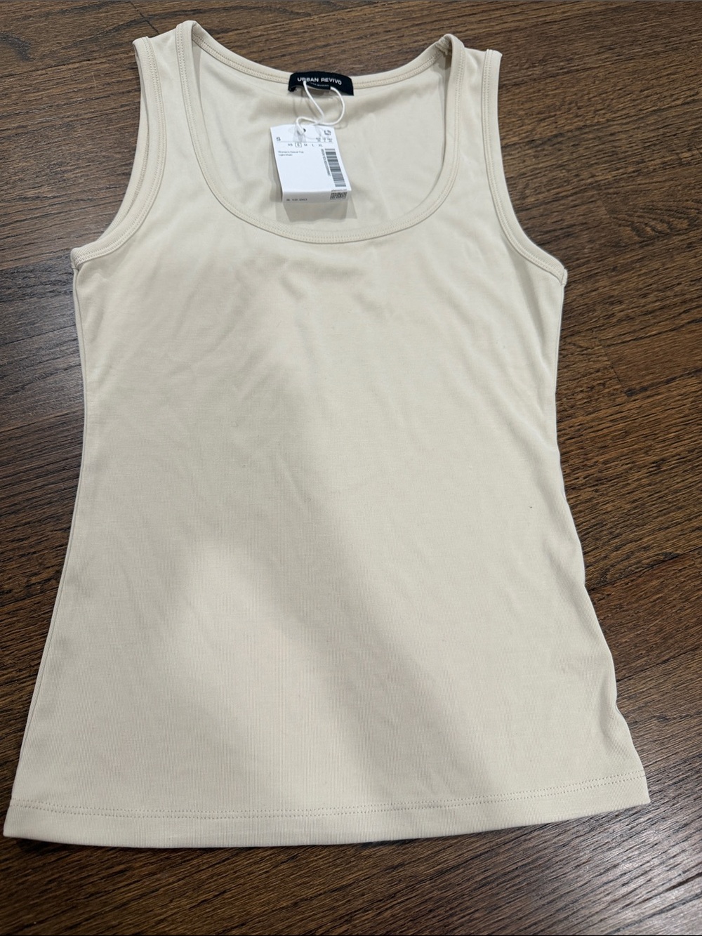 Urban Revivi Beige Scoop Neck Tank Top